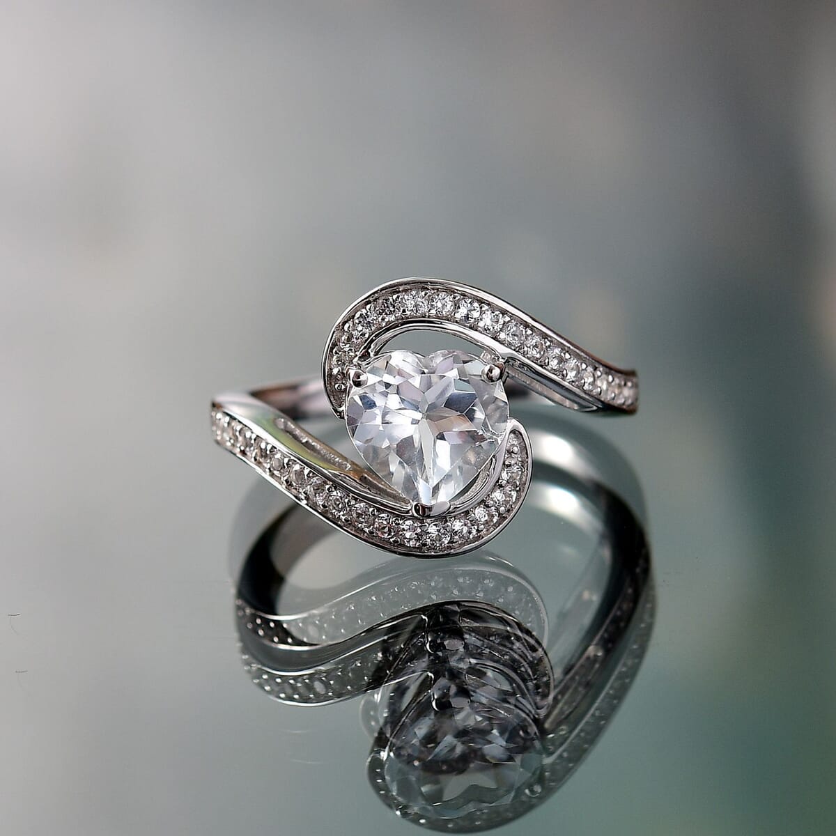 D'Joy Golconda Topaz 2.50 ctw Infinity Swirl Ring in Platinum Over Sterling Silver (Size 10.0)  image number 1