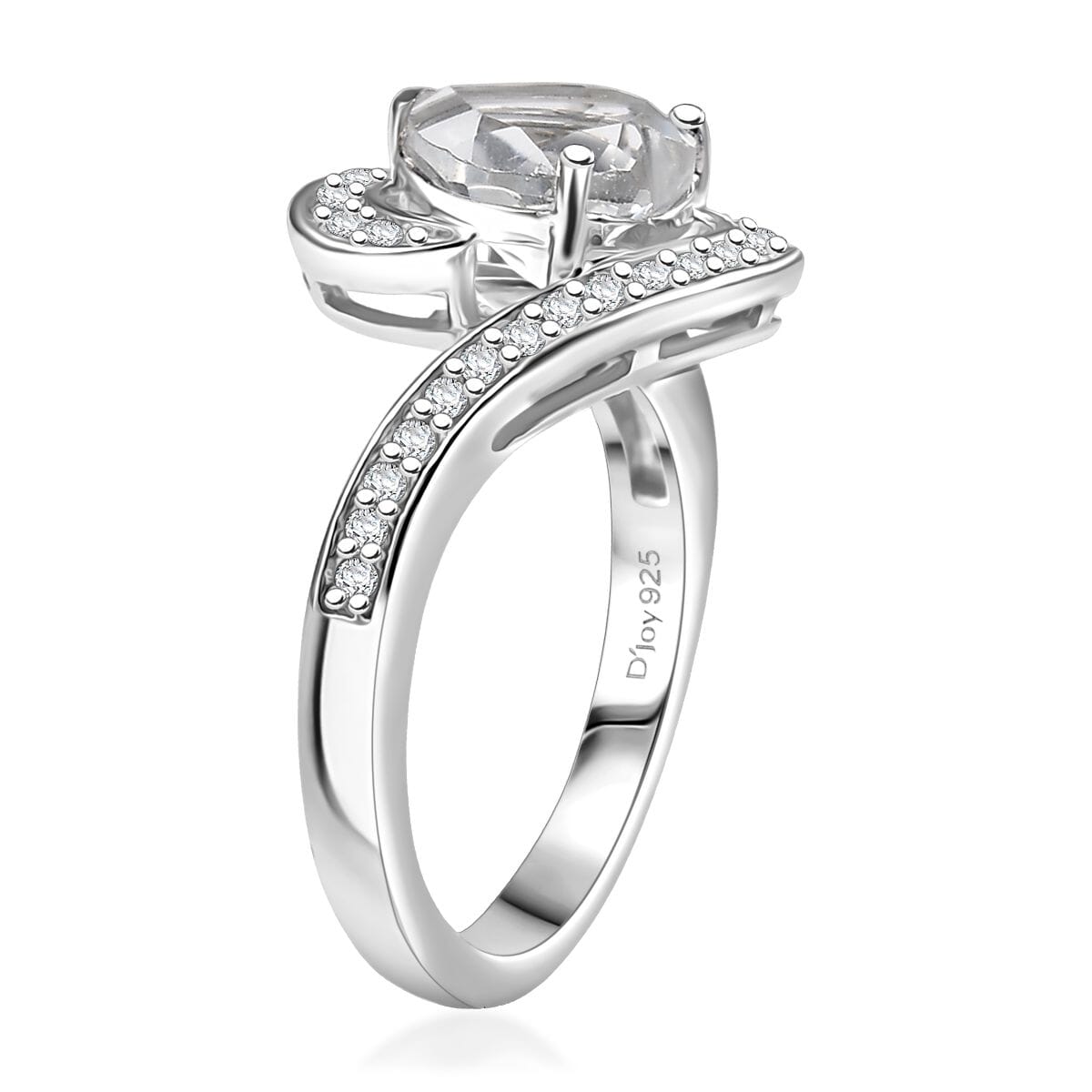 D'Joy Golconda Topaz 2.50 ctw Infinity Swirl Ring in Platinum Over Sterling Silver (Size 10.0)  image number 3