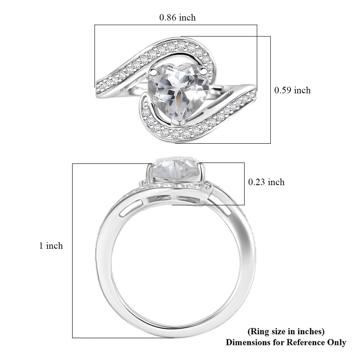 D'Joy Golconda Topaz 2.50 ctw Infinity Swirl Ring in Platinum Over Sterling Silver (Size 10.0)  image number 5
