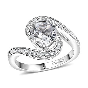 D'Joy Golconda Topaz 2.50 ctw Infinity Swirl Ring in Platinum Over Sterling Silver (Size 5.0) 