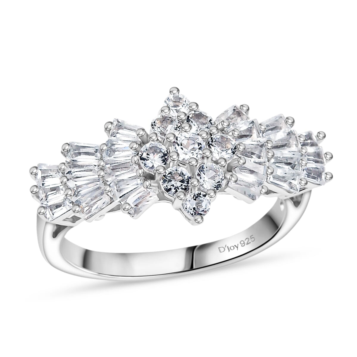 D'Joy Golconda Topaz 1.30 ctw Ballerina Ring in Platinum Over Sterling Silver (Size 10.0) image number 0