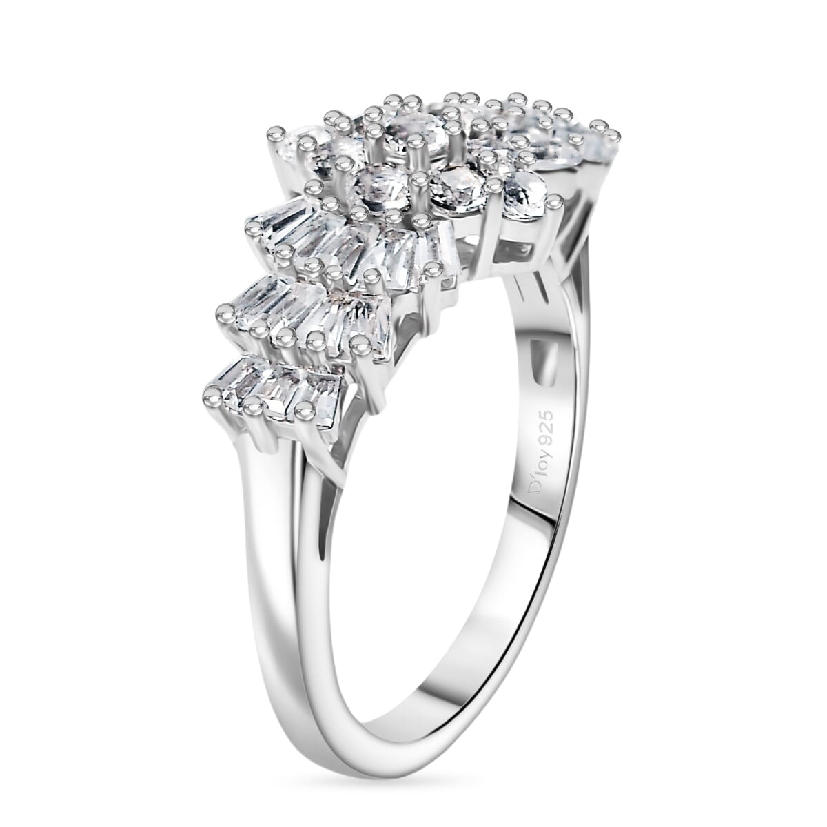 D'Joy Golconda Topaz 1.30 ctw Ballerina Ring in Platinum Over Sterling Silver (Size 10.0) image number 3