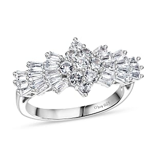 D'Joy Golconda Topaz 1.30 ctw Ballerina Ring in Platinum Over Sterling Silver (Size 6.0)