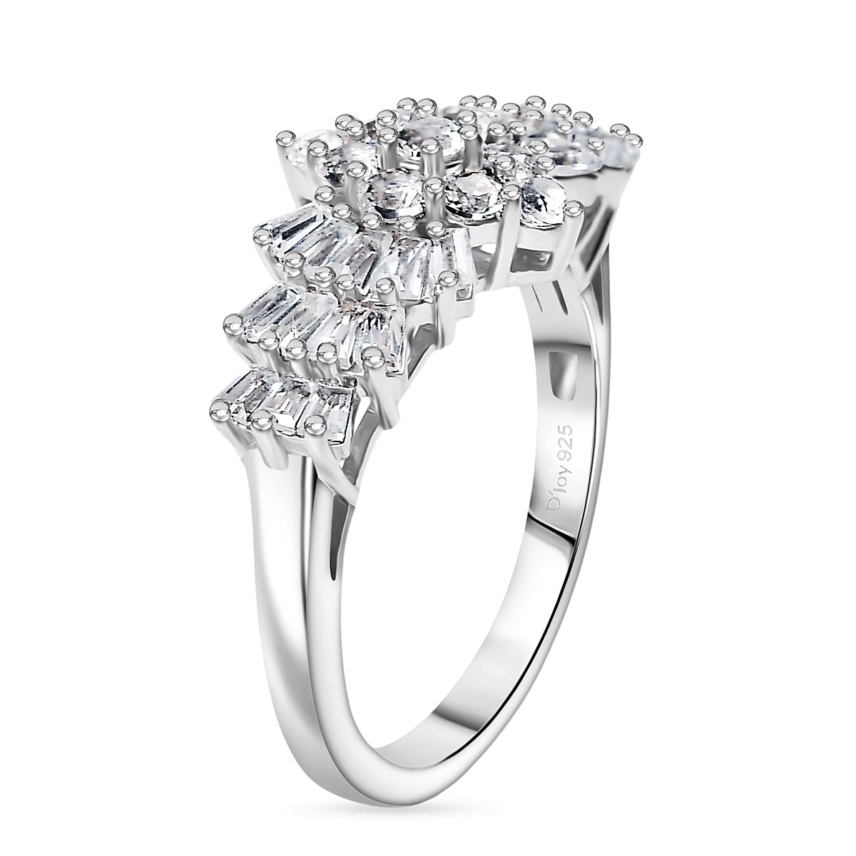 D'Joy Golconda Topaz 1.30 ctw Ballerina Ring in Platinum Over Sterling Silver (Size 6.0) image number 3