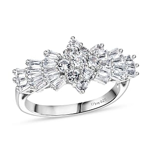 D'Joy Golconda Topaz 1.30 ctw Ballerina Ring in Platinum Over Sterling Silver (Size 7.0)