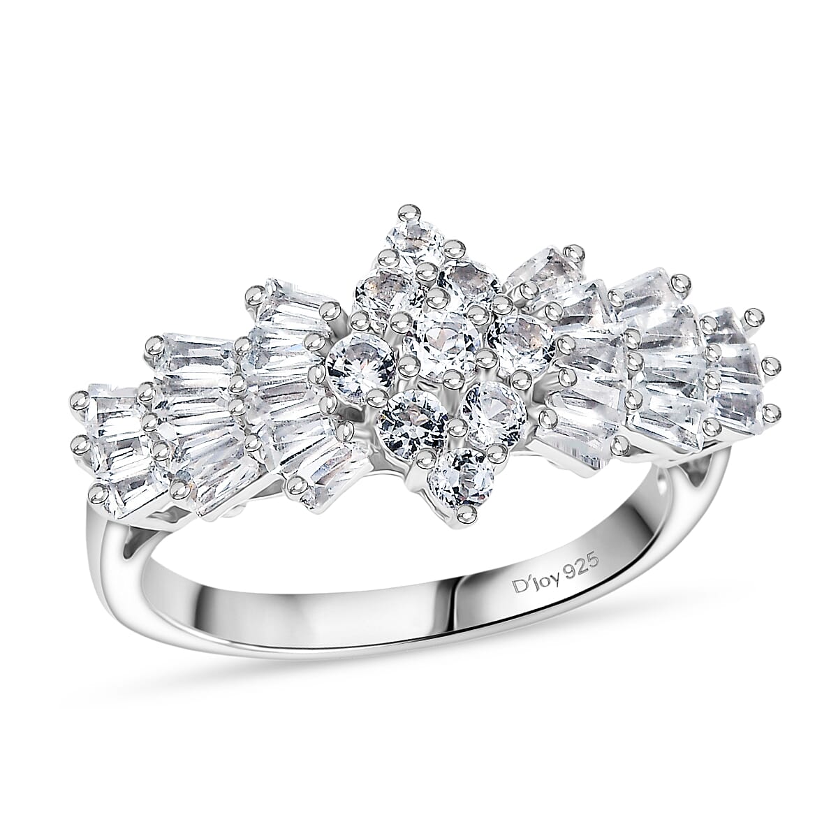 D'Joy Golconda Topaz 1.30 ctw Ballerina Ring in Platinum Over Sterling Silver (Size 8.0) image number 0