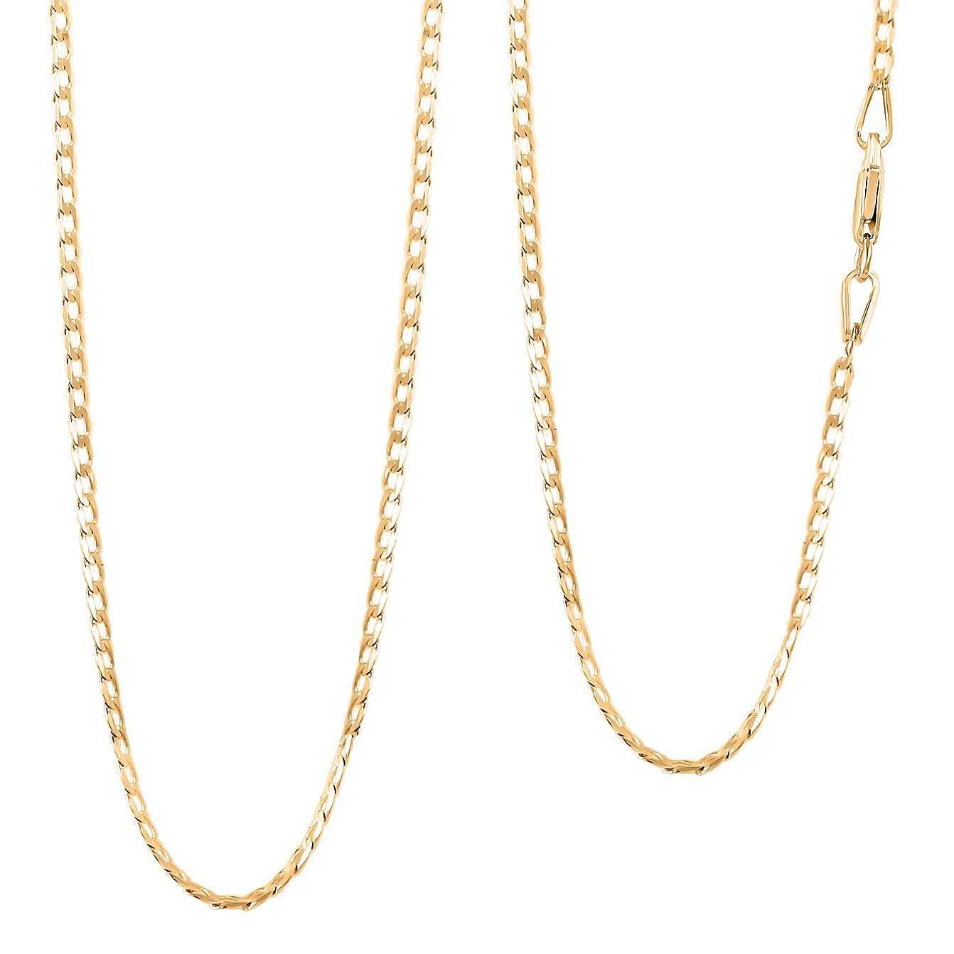 2mm Cuban Chain Necklace in 14K Yellow Gold 2.63 Grams 16 Inches