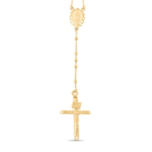 1.80MM Diamond Cut Beads Rosary Necklace in 14K Yellow Gold 4.65 Grams 18 Inches