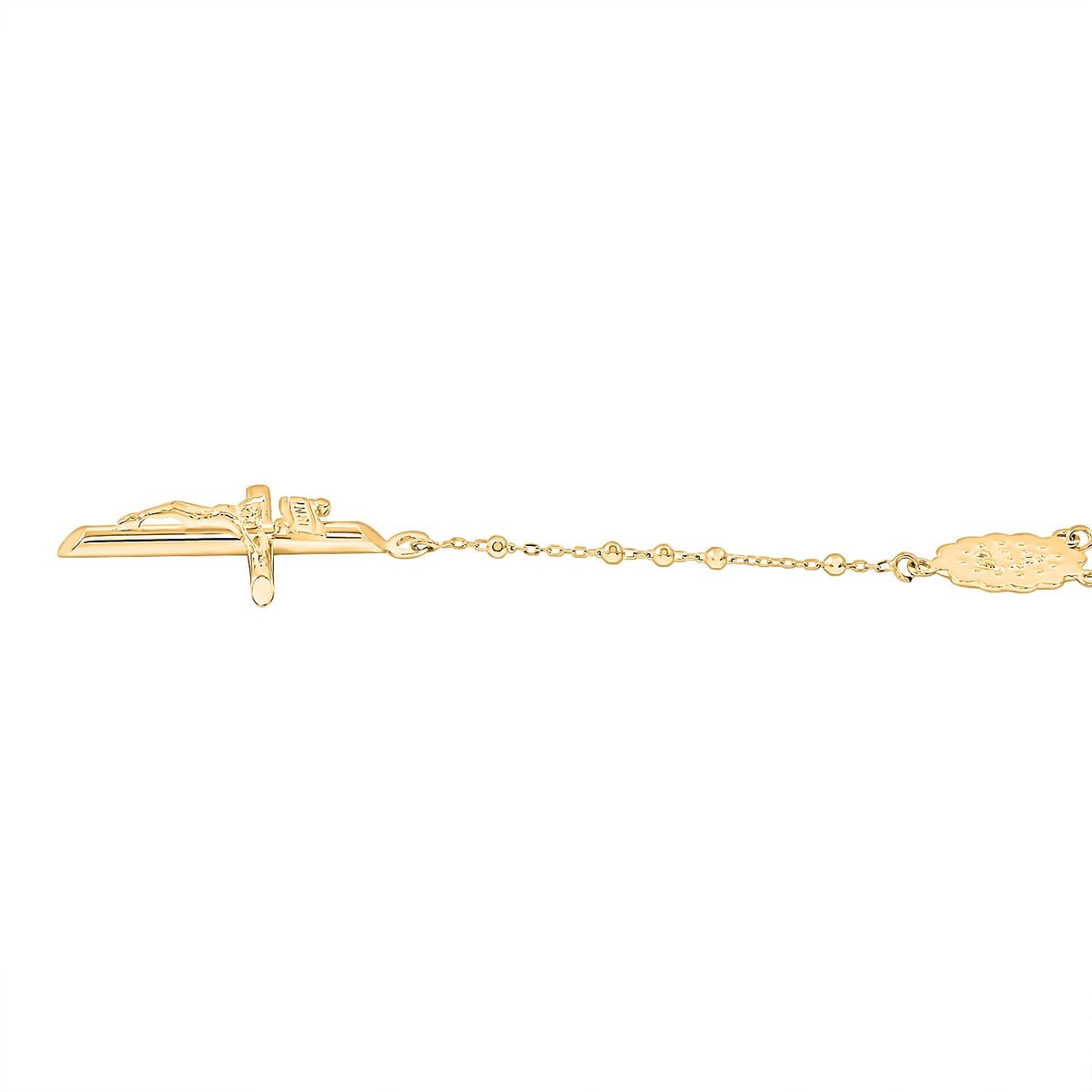 1.80MM Diamond Cut Beads Rosary Necklace in 14K Yellow Gold 4.65 Grams 18 Inches image number 1