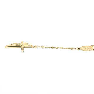 1.80MM Diamond Cut Beads Rosary Necklace in 14K Yellow Gold 4.65 Grams 18 Inches