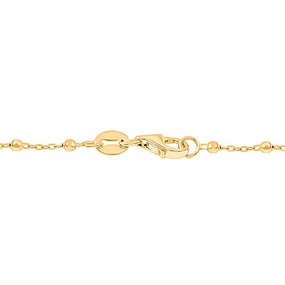 1.80MM Diamond Cut Beads Rosary Necklace in 14K Yellow Gold 4.65 Grams 18 Inches