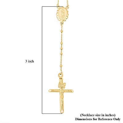 1.80MM Diamond Cut Beads Rosary Necklace in 14K Yellow Gold 4.65 Grams 18 Inches