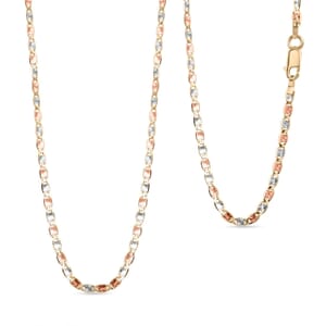 2.15mm Valentino Star Diamond-cut Chain Necklace in 14K Tricolor Gold 2.35 Grams 18 Inches 