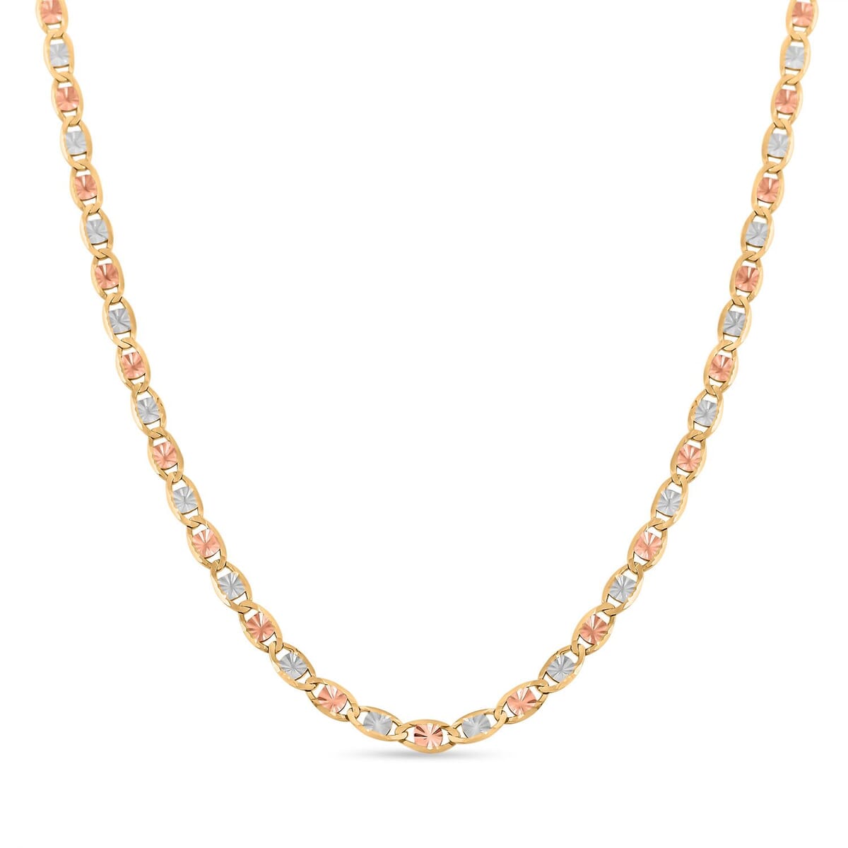 2.15mm Valentino Star Diamond-cut Chain Necklace in 14K Tricolor Gold 2.35 Grams 18 Inches  image number 2
