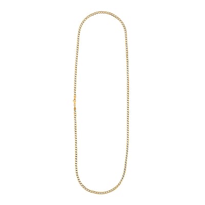 3.50mm Cuban Chain Necklace in 14K Yellow and White Gold 4.4 Grams 20 Inches