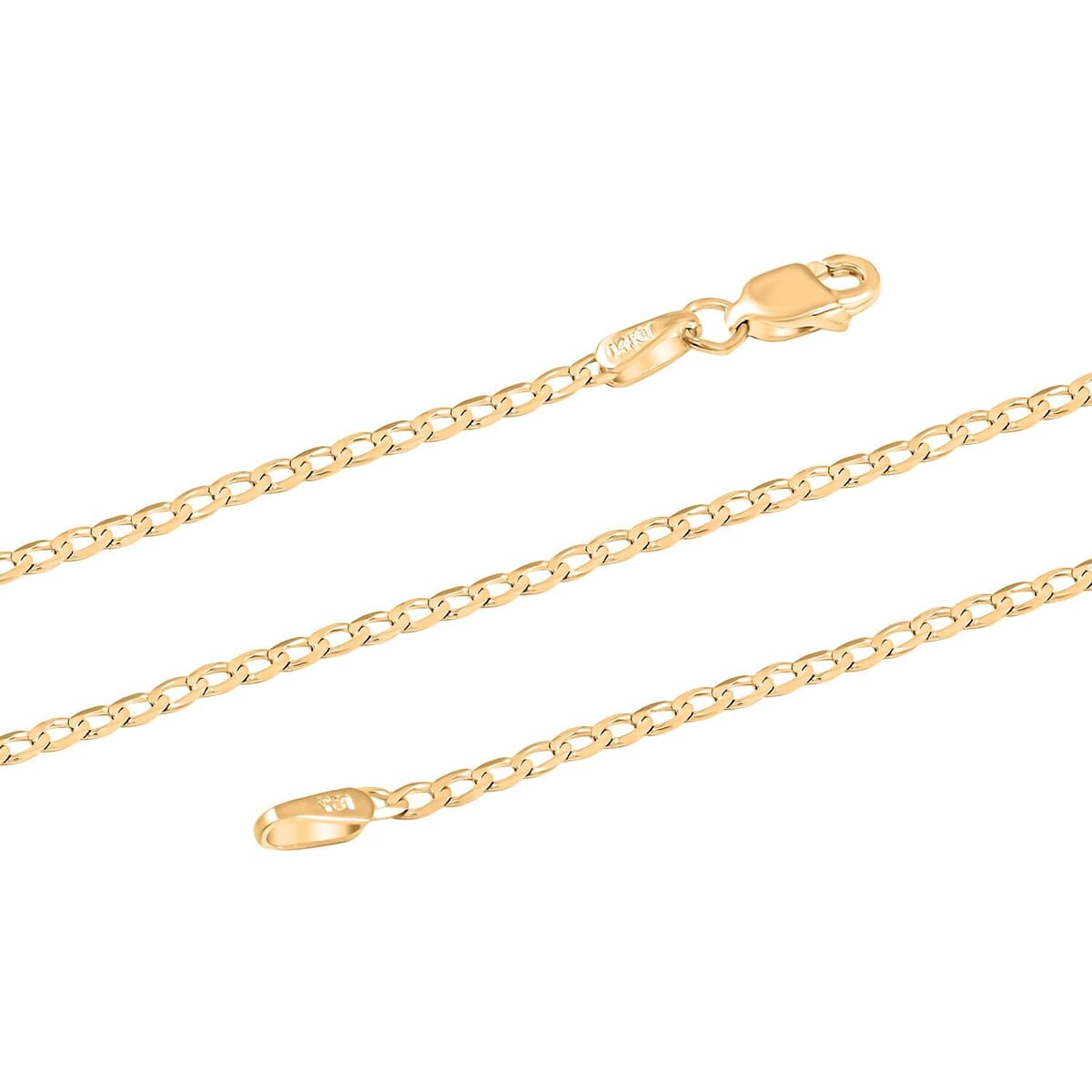 2mm Cuban Chain Necklace in 14K Yellow Gold 22 Inches 3.41 Grams image number 1