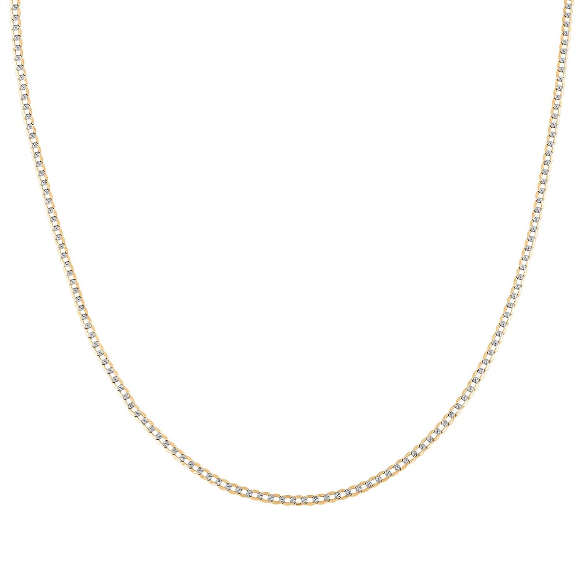 3.50mm Cuban Chain Necklace in 14K Yellow and White Gold 4.84 Grams 22 Inches image number 2