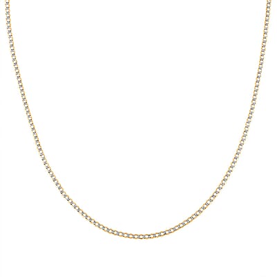 3.50mm Cuban Chain Necklace in 14K Yellow and White Gold 4.84 Grams 22 Inches