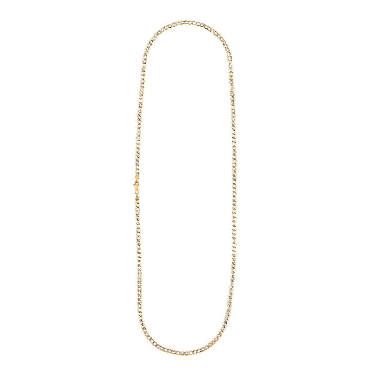 3.50mm Cuban Chain Necklace in 14K Yellow and White Gold 4.84 Grams 22 Inches image number 3