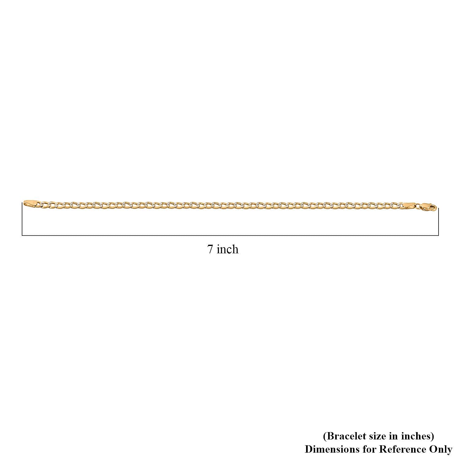 3.50mm Cuban Chain Bracelet in 14K Yellow and White Gold (7.00 In) 1.54 Grams