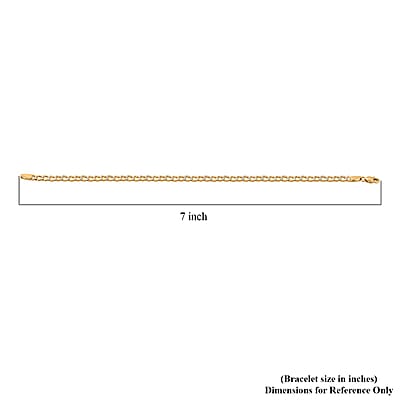 3.50mm Cuban Chain Bracelet in 14K Yellow and White Gold (7.00 In) 1.54 Grams