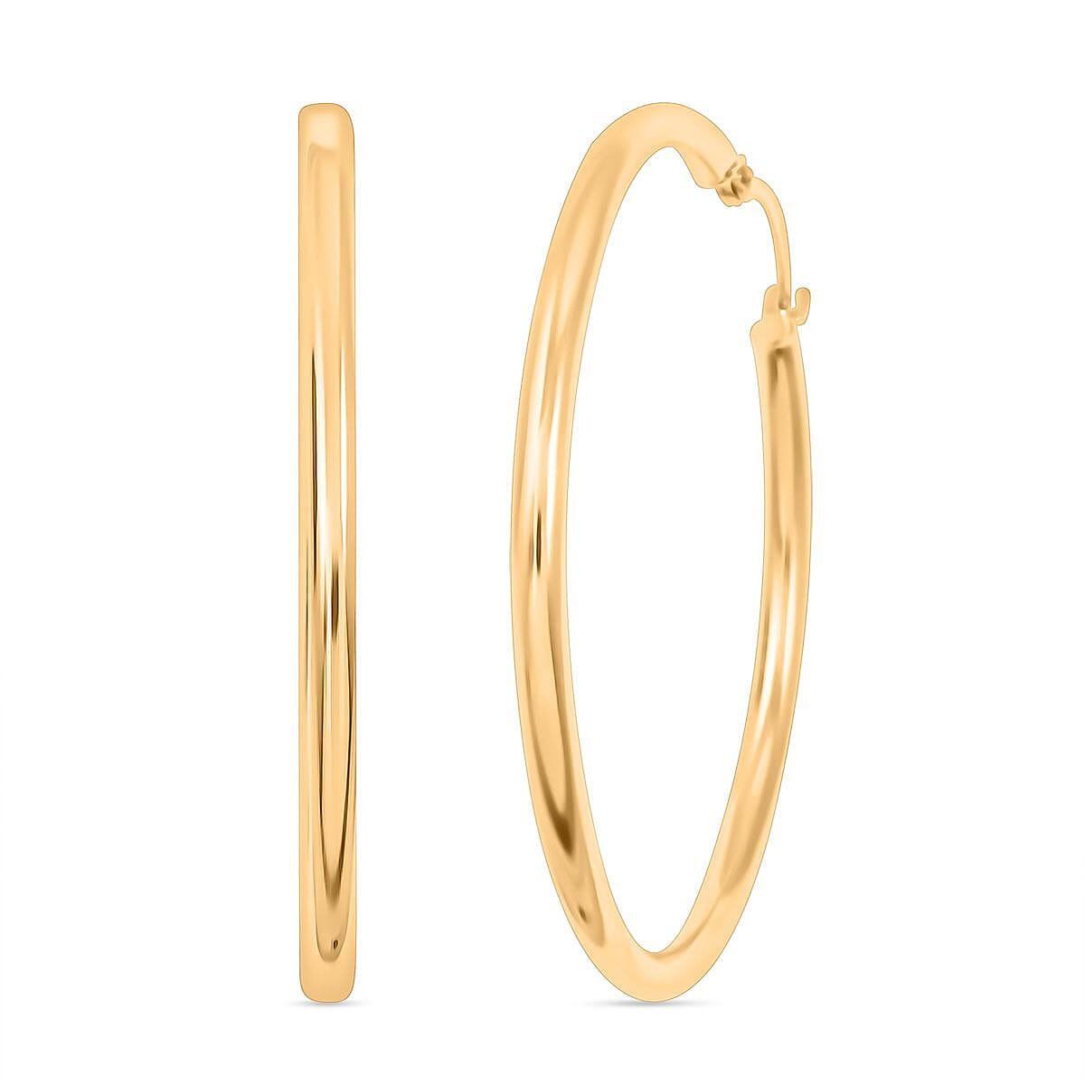 2x35MM Hoop Earrings in 14K Yellow Gold 1.81 Grams