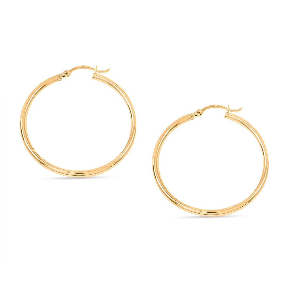 2x35MM Hoop Earrings in 14K Yellow Gold 1.81 Grams