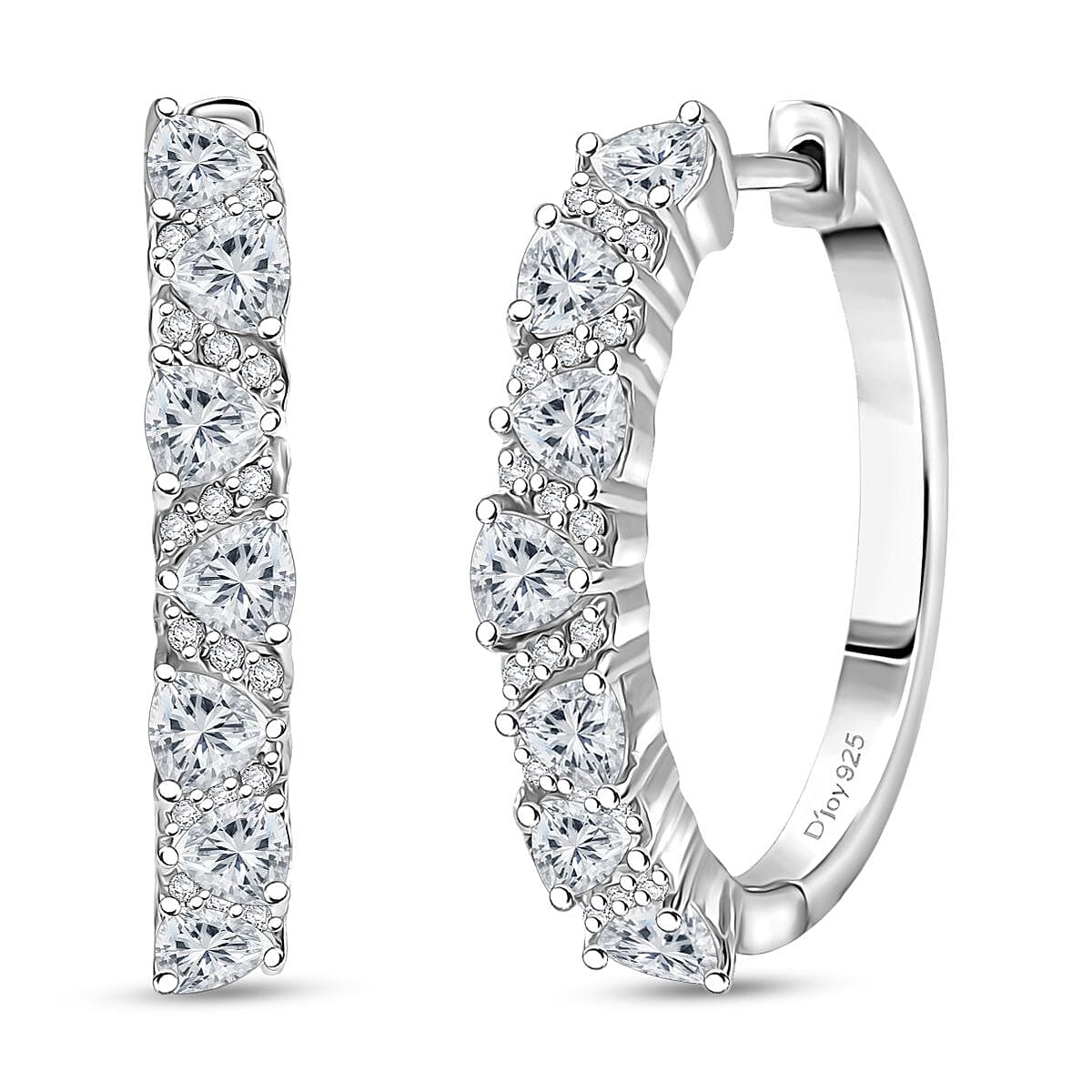 D'Joy Golconda Topaz 2.00 ctw Wave Hoop Earrings in Platinum Over Sterling Silver  image number 0