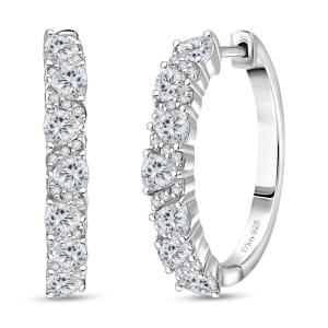 D'Joy Golconda Topaz 2.00 ctw Wave Hoop Earrings in Platinum Over Sterling Silver 