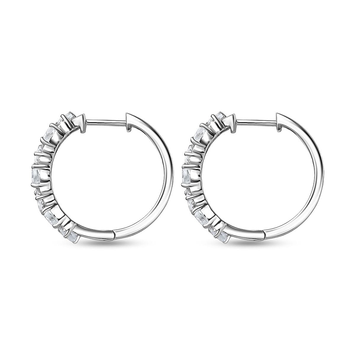 D'Joy Golconda Topaz 2.00 ctw Wave Hoop Earrings in Platinum Over Sterling Silver  image number 3