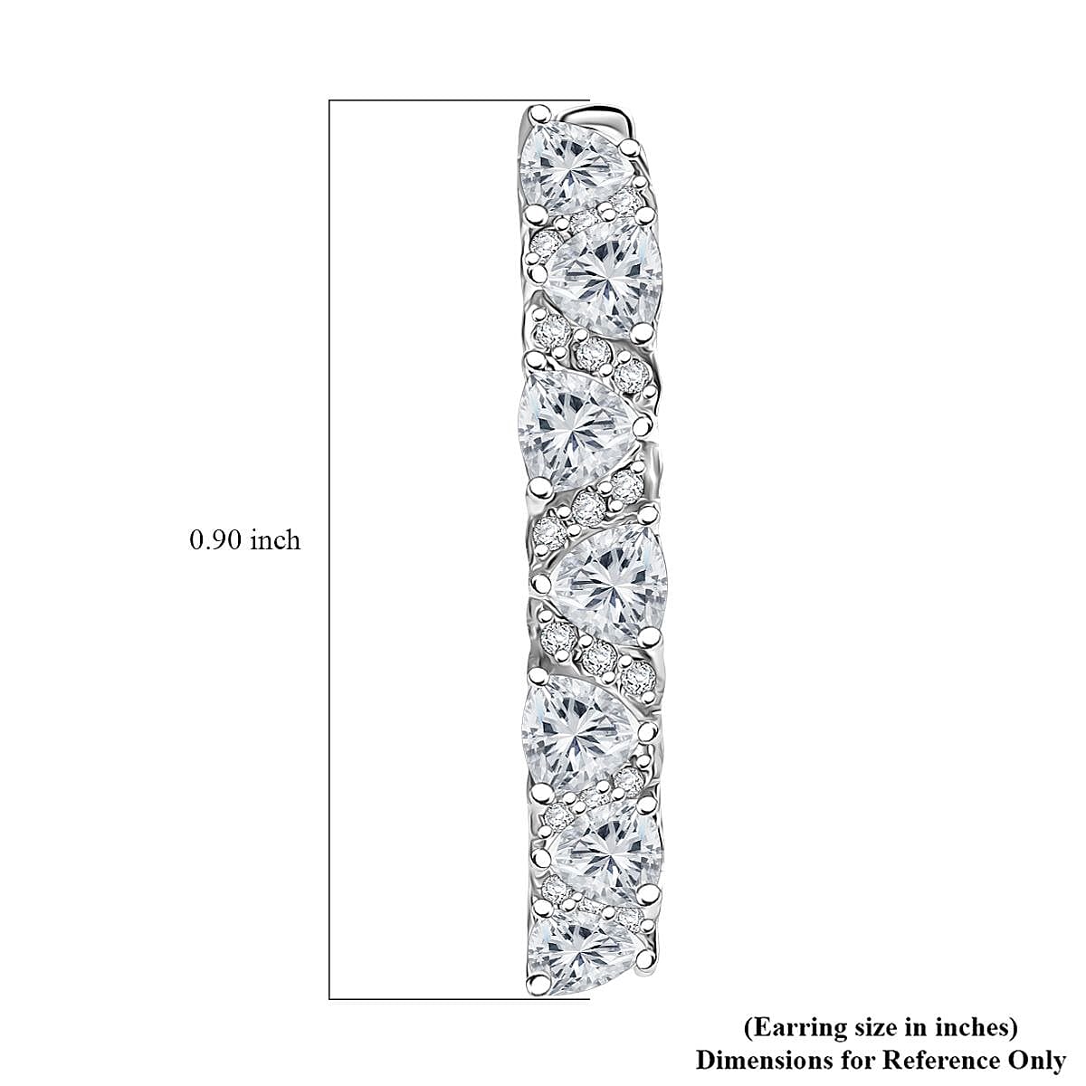 D'Joy Golconda Topaz 2.00 ctw Wave Hoop Earrings in Platinum Over Sterling Silver  image number 4