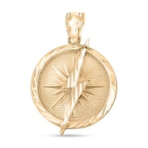 Lightning Bolt Medallion Pendant without Chain in 10K Yellow Gold 2.6 Grams