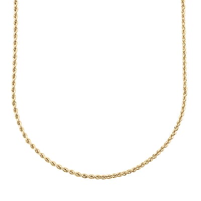 10K Yellow Gold 1.6mm Rope Chain Necklace (16 Inches) (0.84 g)