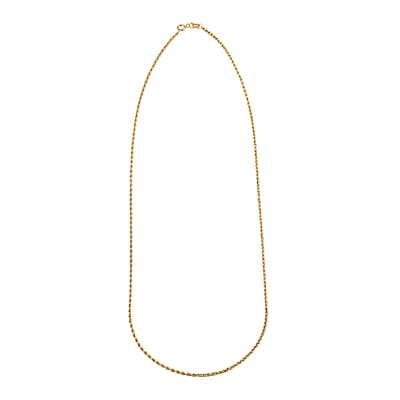 10K Yellow Gold 1.6mm Rope Chain Necklace (16 Inches) (0.84 g)