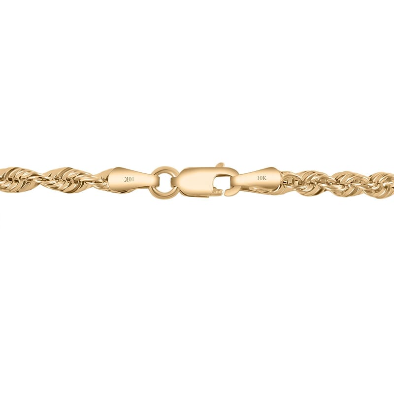3mm Rope Chain Necklace in 10K Yellow Gold 2.2 Grams 16 Inches