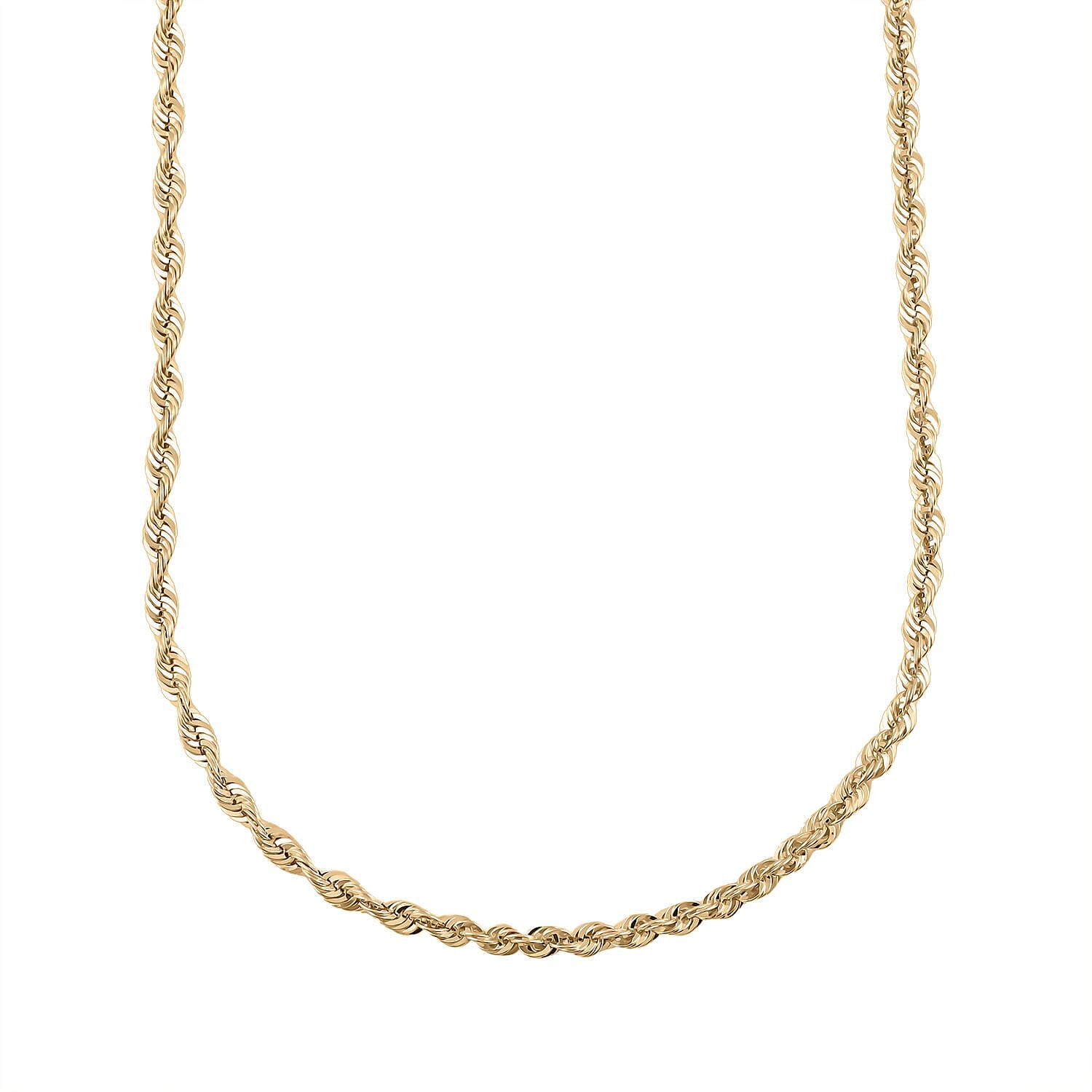 3mm Rope Chain Necklace in 10K Yellow Gold 2.2 Grams 16 Inches