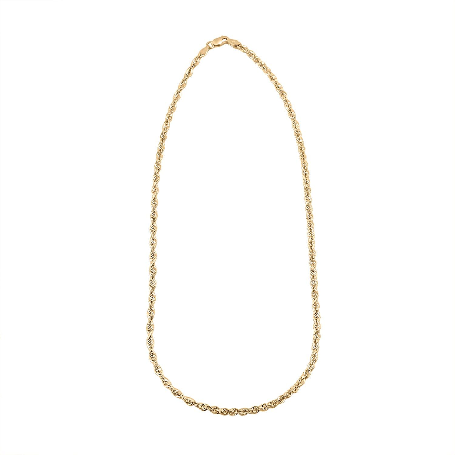 3mm Rope Chain Necklace in 10K Yellow Gold 2.2 Grams 16 Inches