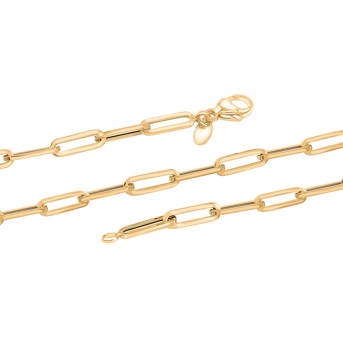 4.3mm Paper Clip Chain Necklace in 14K Yellow Gold 8.2 Grams 18 Inches image number 1