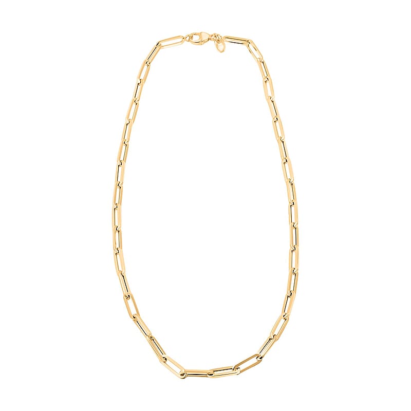 4.3mm Paper Clip Chain Necklace in 14K Yellow Gold 8.2 Grams 18 Inches