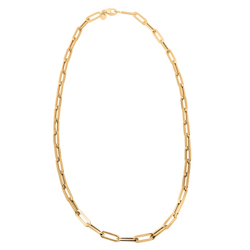 5mm Paper Clip Chain Necklace in 14K Yellow Gold 12.4 Grams 18 Inches