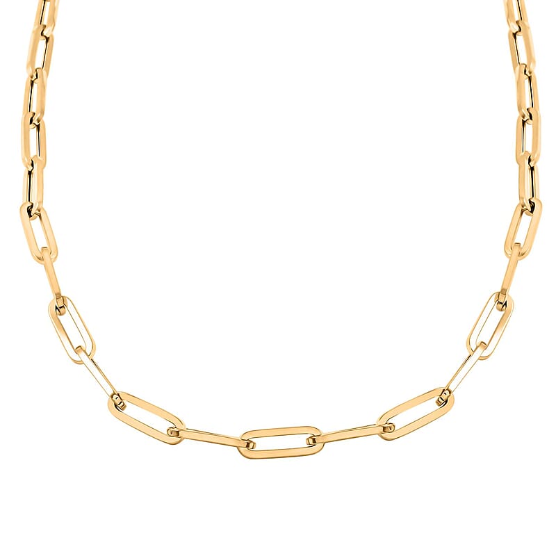 6mm Paper Clip Chain Necklace in 14K Yellow Gold 20 Inches 13.8 Grams