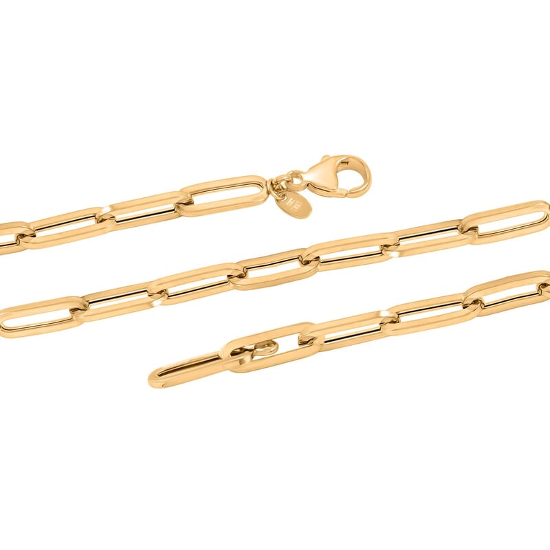 6mm Paper Clip Chain Necklace in 14K Yellow Gold 17.5 Grams 22 Inches