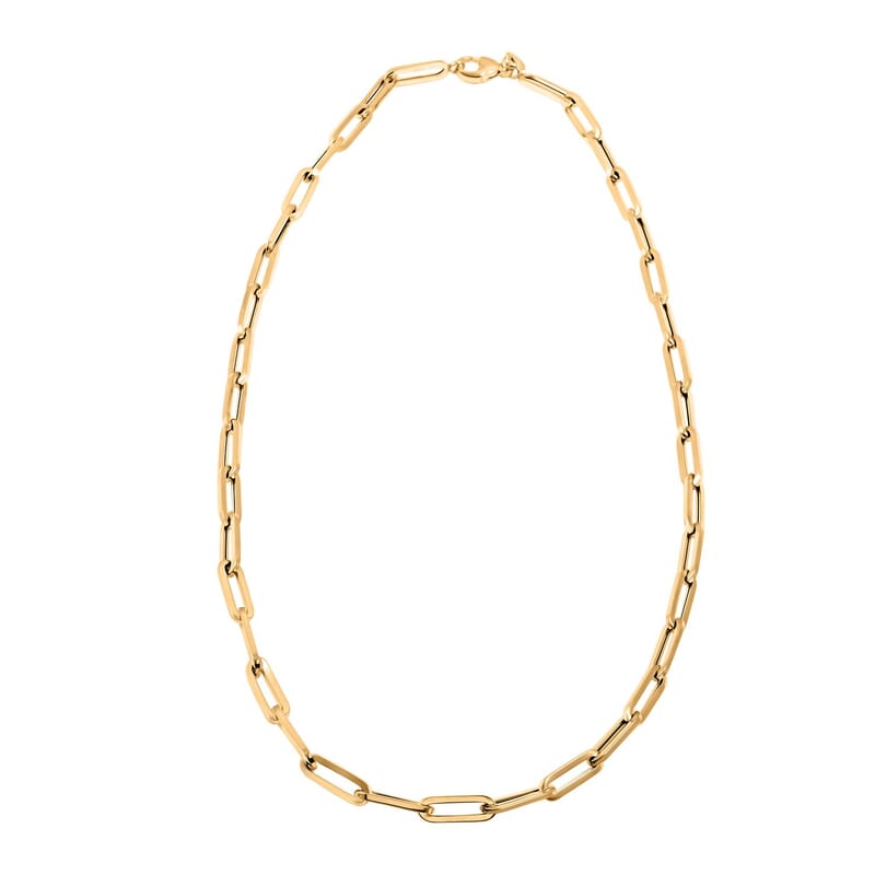 6mm Paper Clip Chain Necklace in 14K Yellow Gold 17.5 Grams 22 Inches
