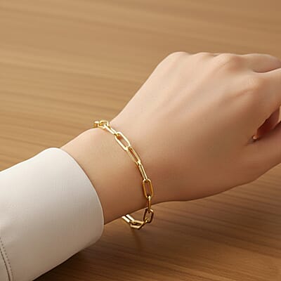 4.5mm Paper Clip Chain Bracelet in 14K Yellow Gold (7.00 In) 4.10 Grams