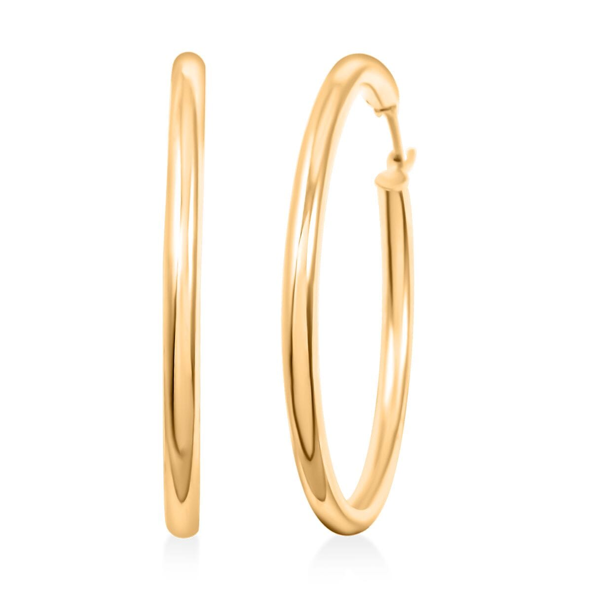 2.5x35mm Hoop Earrings in 10K Yellow Gold 2.5 Grams image number 0