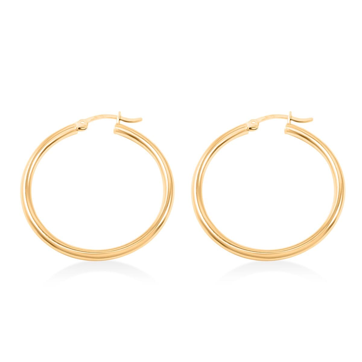 2.5x35mm Hoop Earrings in 10K Yellow Gold 2.5 Grams image number 2
