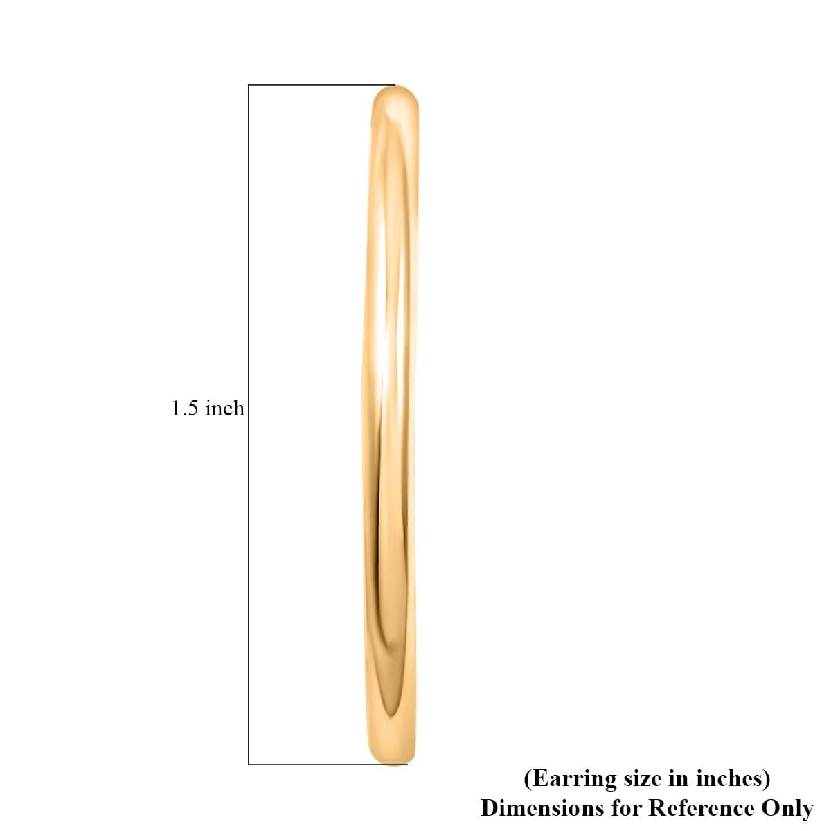 2.5x35mm Hoop Earrings in 10K Yellow Gold 2.5 Grams image number 3