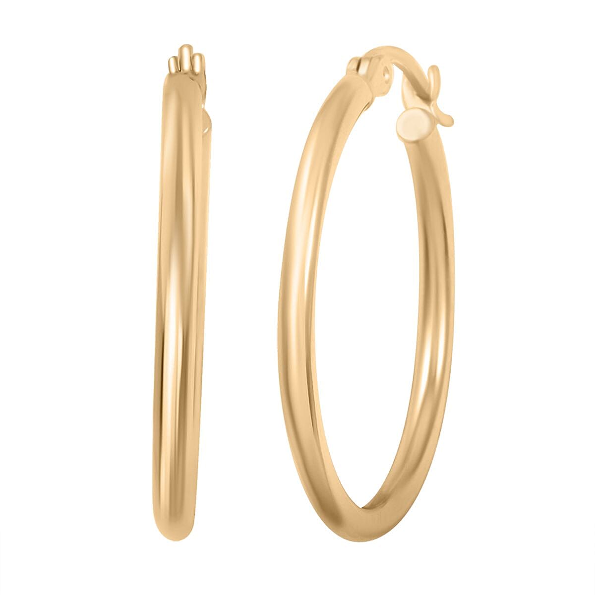 2x25mm Hoop Earrings in 10K Yellow Gold 1.6 Grams