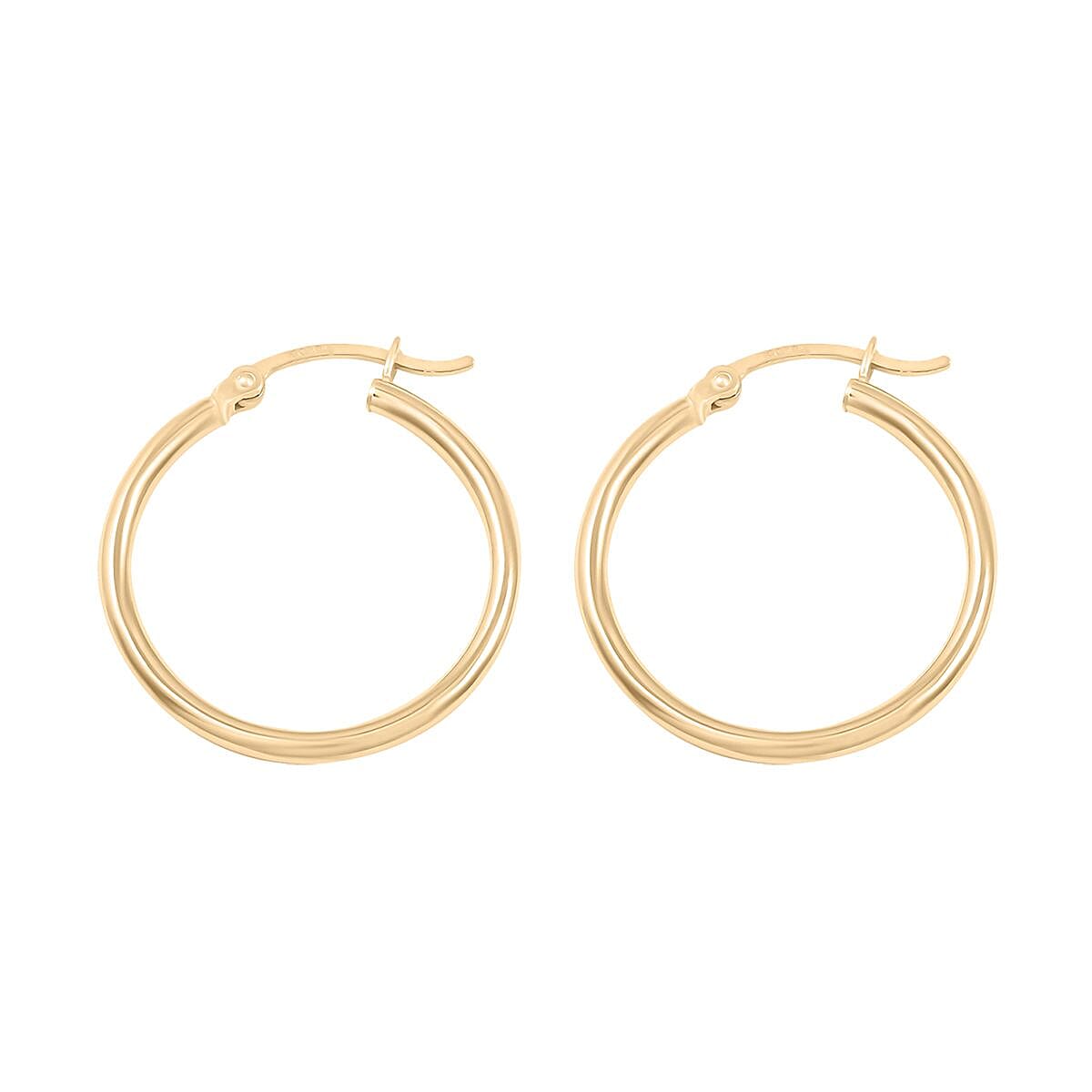 2x25mm Hoop Earrings in 10K Yellow Gold 1.6 Grams