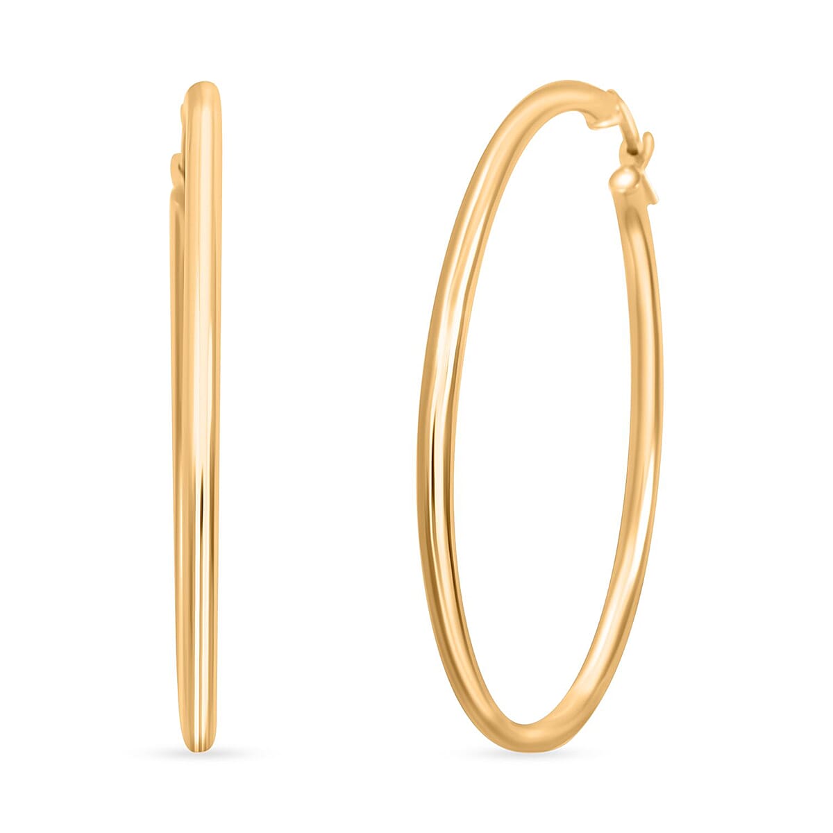 2x40mm Hoop Earrings in 10K Yellow Gold 2.5 Grams image number 0